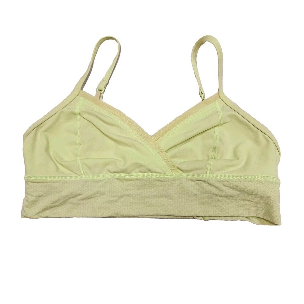 LULULEMON Ujjayi Bra No Padding Wireless Yoga Sz 10 Light Neon Green Yoga Gym